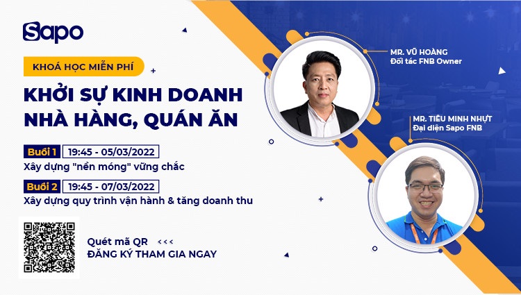 Khóa học "Khởi sự kinh doanh nhà hàng, quán ăn" dành riêng cho khách hàng lĩnh vực FnB