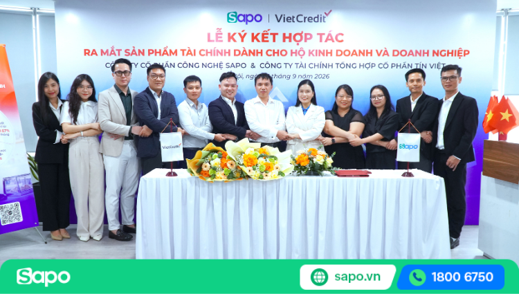 Sapo và VietCredit ký kết hợp tác: Mở hướng tiếp cận vốn số hóa, giải ngân siêu tốc 3 giờ cho nhà bán lẻ