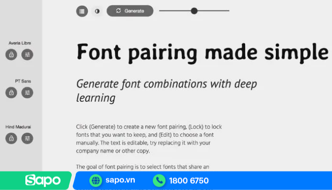 Công cụ thiết kế font web AI Fontjoy