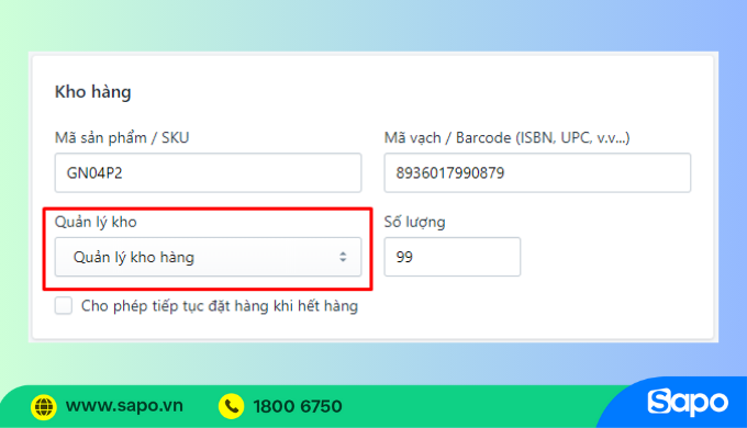 Quản lý sản phẩm hết hàng