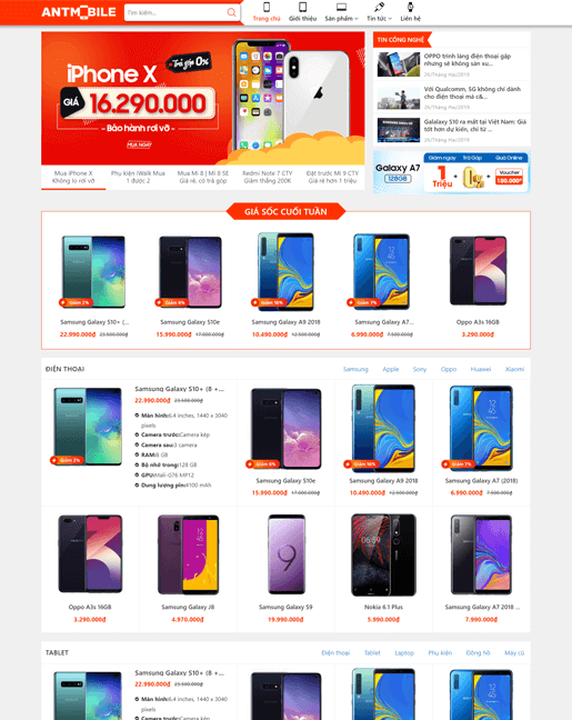 Mẫu website phù hợp đa ngành hàng