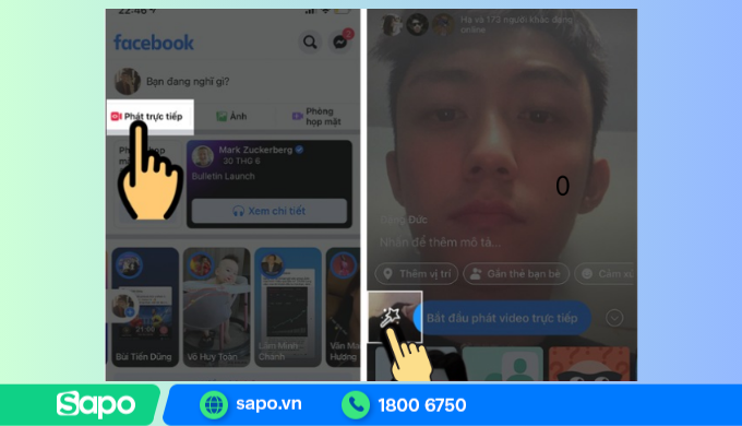 Livestream sử dụng bộ lọc (filters)