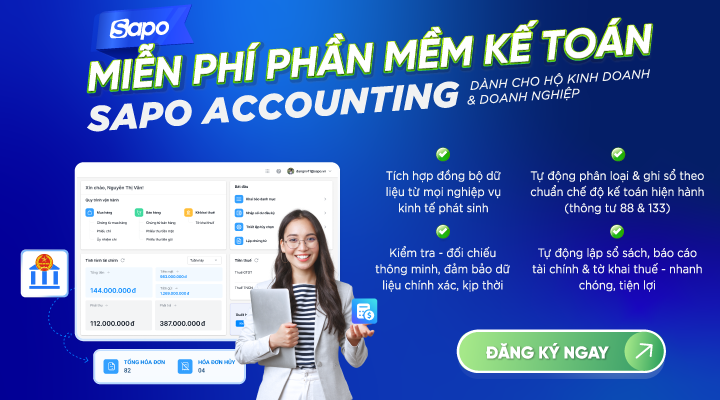Miễn phí phần mềm kế toán Sapo Accounting