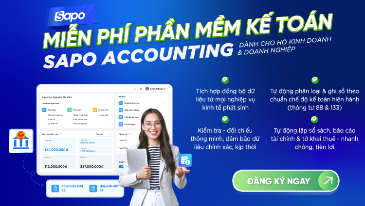 Miễn phí sử dụng phần mềm kế toán Sapo Accounting