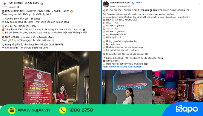 bài viết về combo khuyến mãi bida