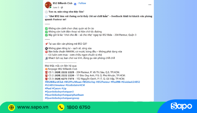 Mẫu content chia sẻ feedback từ khách hàng