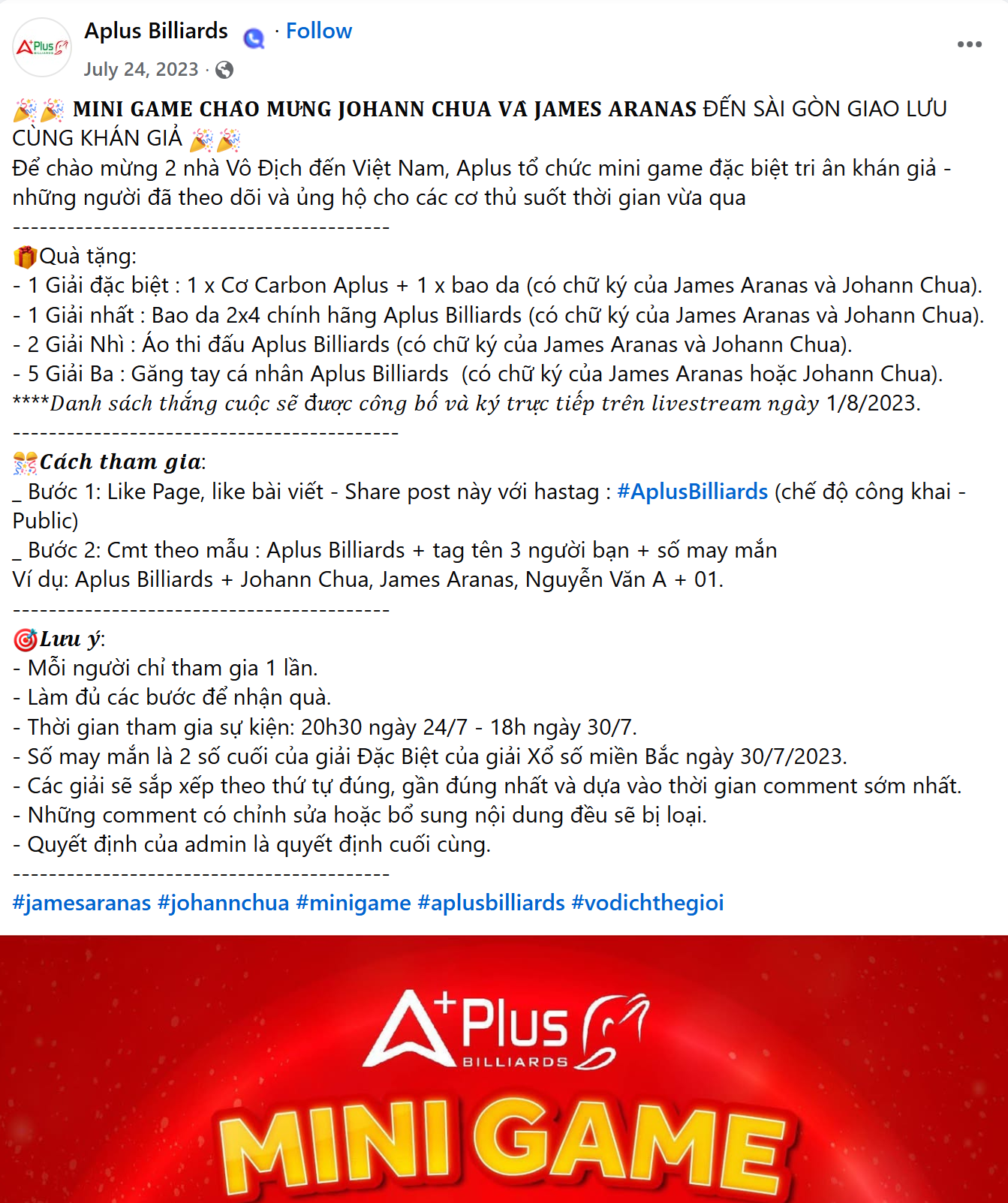bài viết sự kiện quán bida