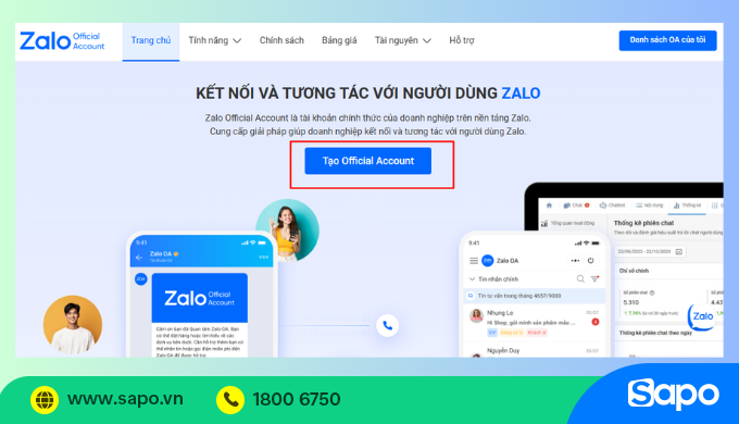 Tạo Zalo OA - bước 1