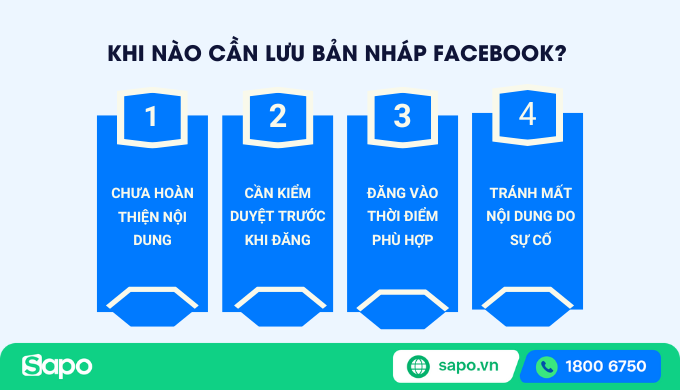 Khi nào cần lưu bản nháp Facebook