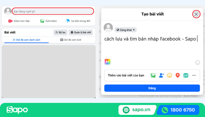 Cách lưu bản nháp cho Facebook cá nhân