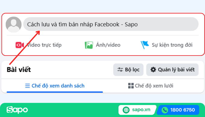 Cách tìm lại bản nháp cho Facebook cá nhân