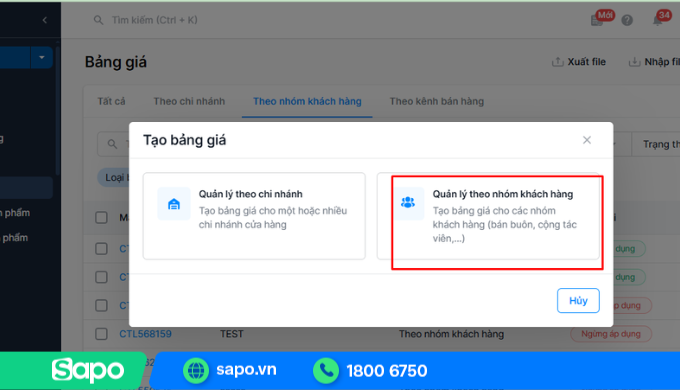 Thiết lập chính sách giá bán đồ uống và phụ kiện trong phòng tập riêng theo nhóm khách
