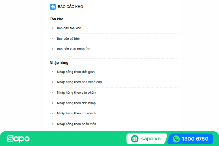 Báo cáo kho chi tiết & trực quan