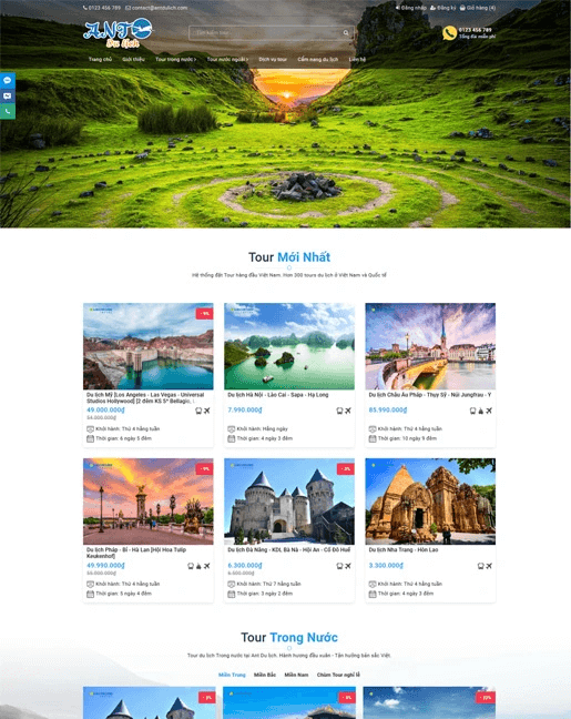 Giao diện website du lịch đẹp