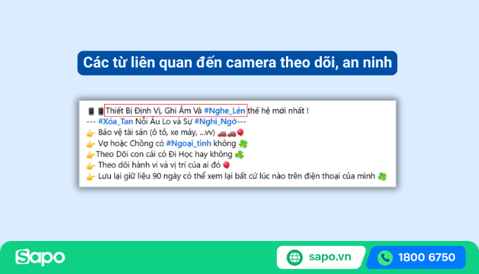 Các từ vi phạm chính sách facebook quảng cáo camera theo dõi