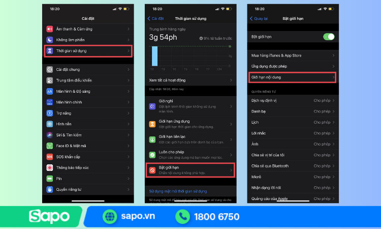 Chặn web trên điện thoại IOS