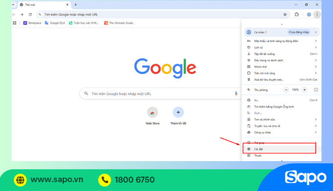 Chặn web trên chrome - bước 1