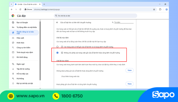Chặn trang web trên chrome - bước 4