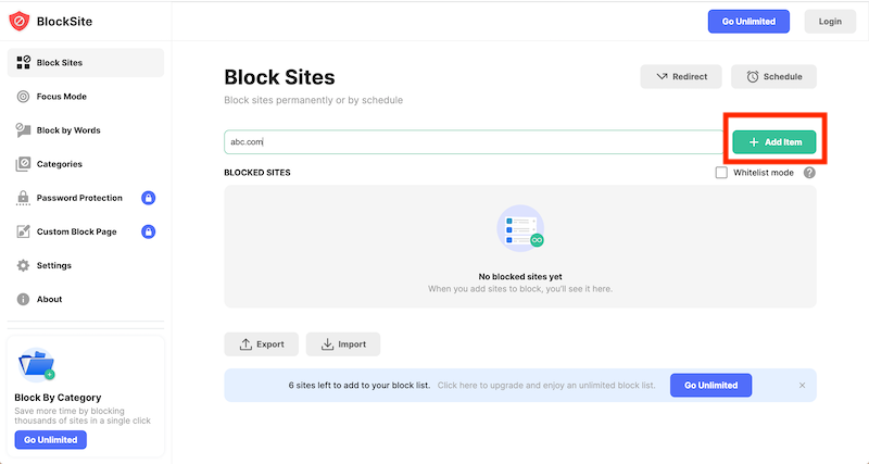 Block Site