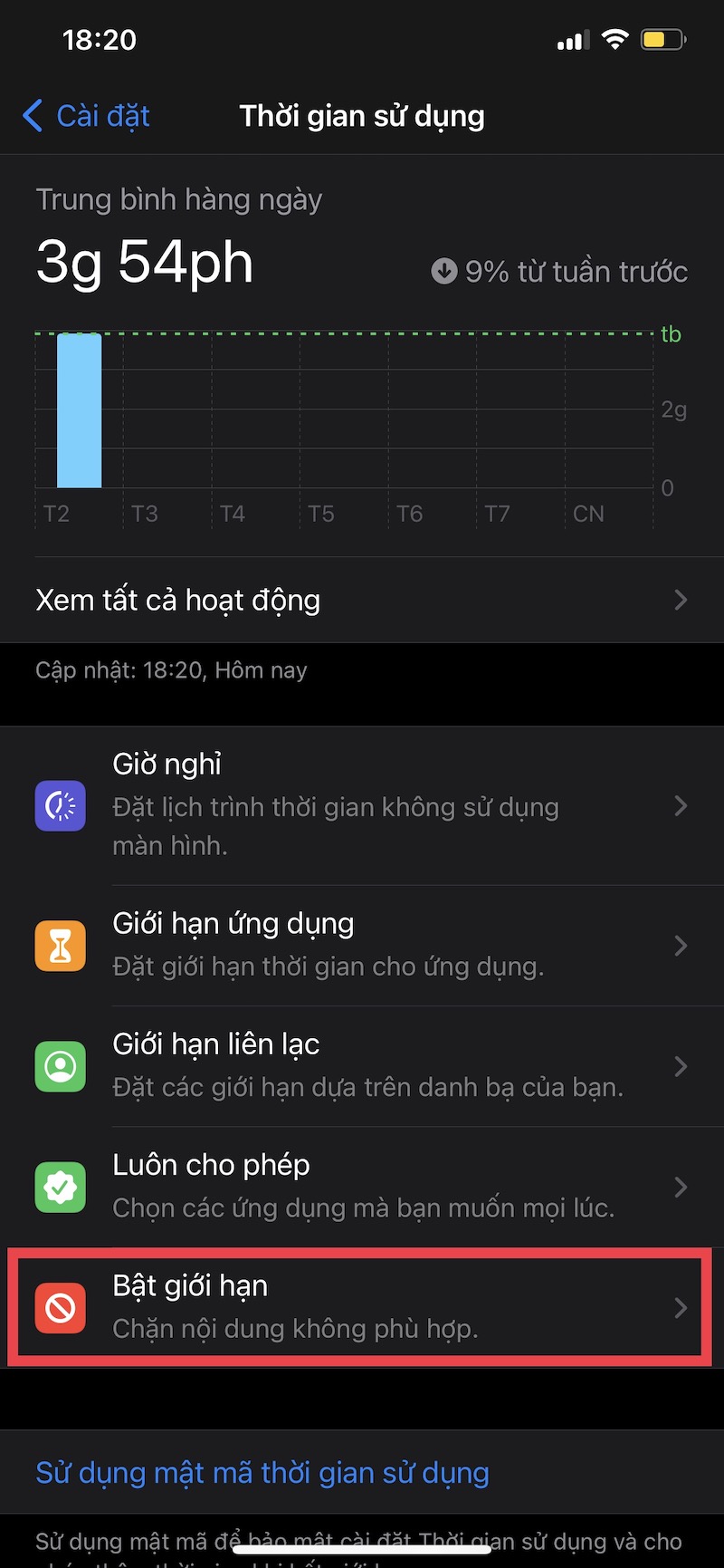 Chặn trang web trên điện thoại IOS