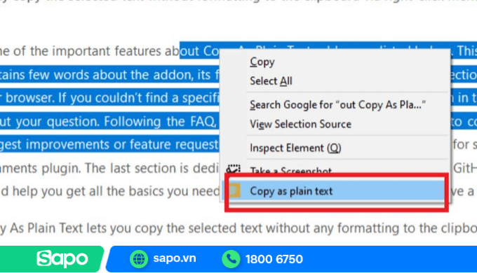Extension Copy Plain Text
