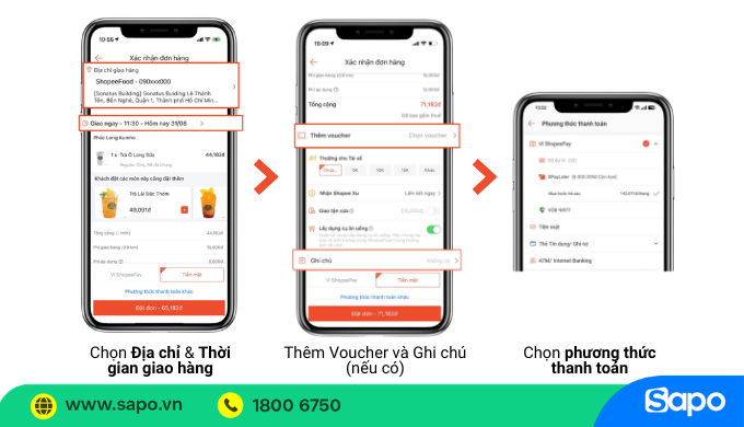 cách đặt hàng trên shopee food