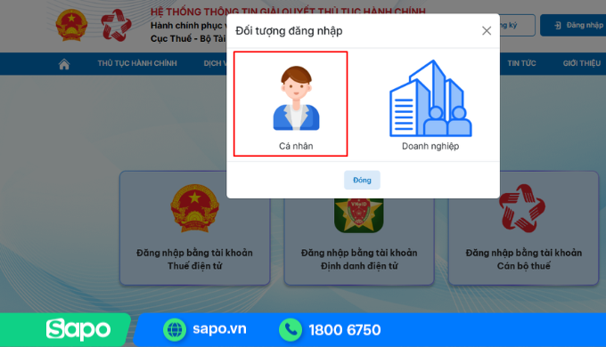 Đăng nhập tài khoản định danh điện tử