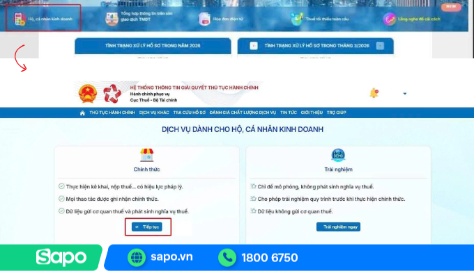 Vào hệ thống kê khai thuế cho cá nhân cho thuê BĐS