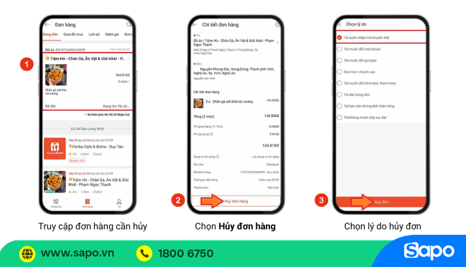 Cách hủy đơn ShopeeFood
