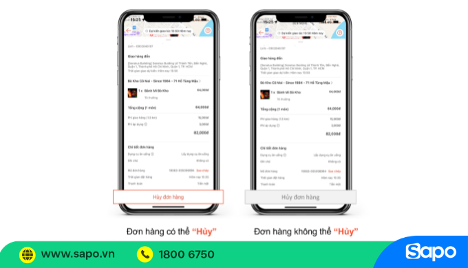 hủy đơn Shopee Food