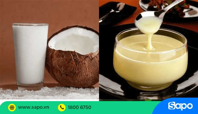 xay nước cốt dừa và sữa