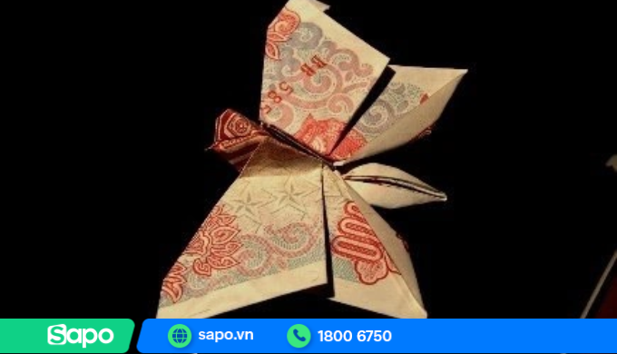 Cách gấp tiền hình bướm trang trí