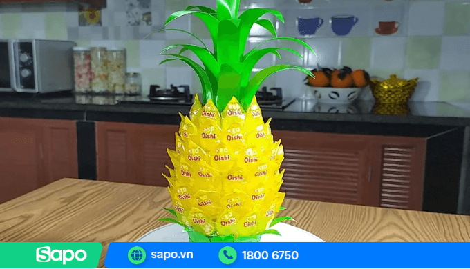 Tháp kẹo hoàn thiện