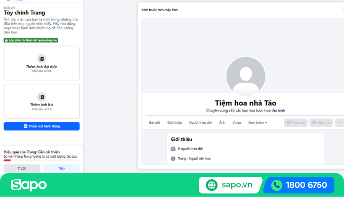 thiết lập thông tin trang web bán hàng trên facebook