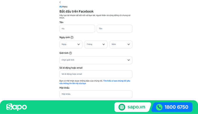 lập tài khoản cá nhân trước khi tạo trang web bán hàng trên Facebook