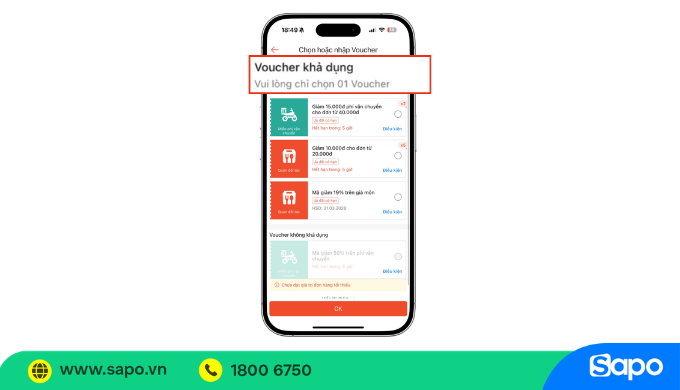 nhập mã giảm giá shopeefood