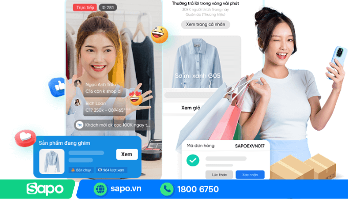 Ghim sản phẩm quần áo lên phiên livestream trên Facebook