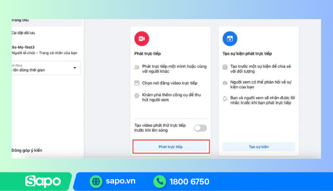 Bắt đầu phát livestream trên máy tính