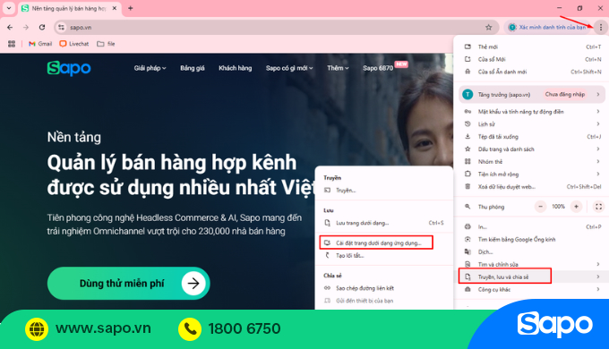 Cách lưu trang web - bước 2