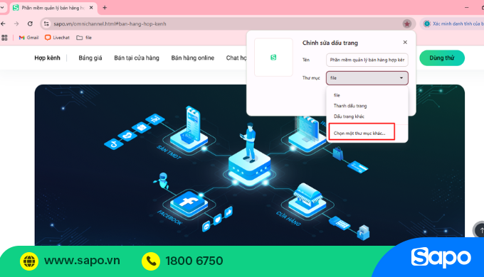 Lưu trang web trên Bookmarks - Bước 3