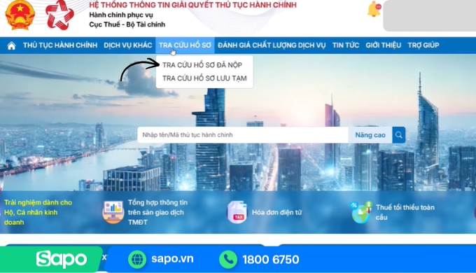Tra cứu hồ sơ đã nộp