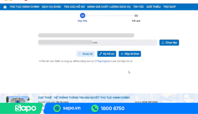 Chọn và tải hồ sơ bổ sung