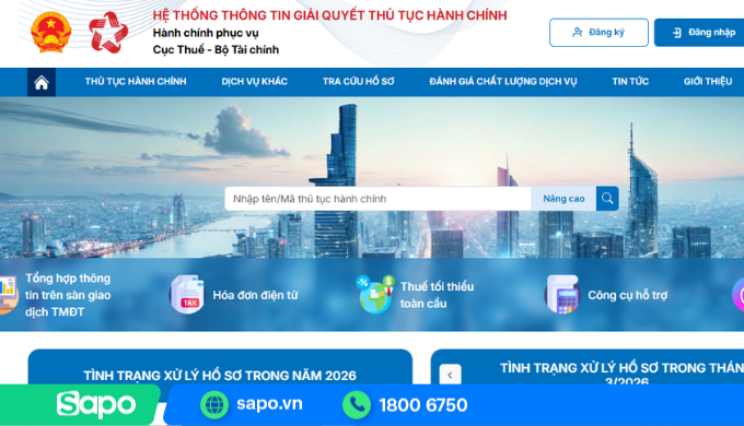 Cổng dịch vụ công gửi tờ khai bổ sung
