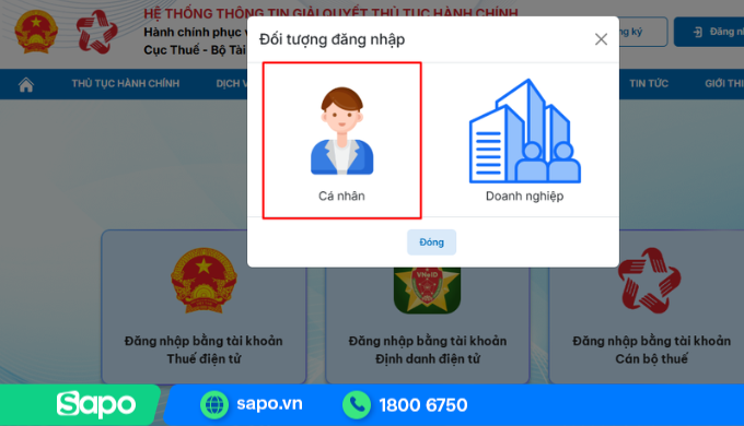 Chọn Cá nhân