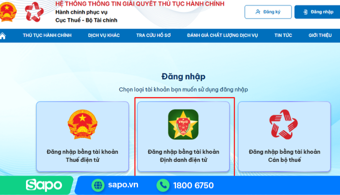 Đăng nhập bằng VNeID