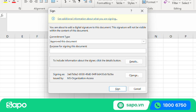 Cách tạo chữ ký điện tử trong Excel