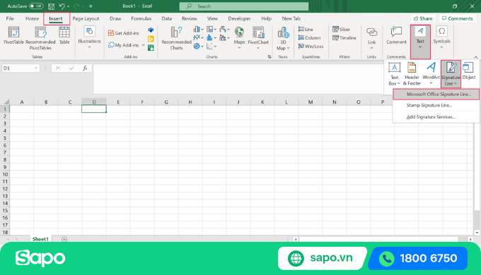 Cách tạo chữ ký điện tử trong Excel