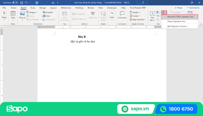 Cách tạo chữ ký điện tử trong Word