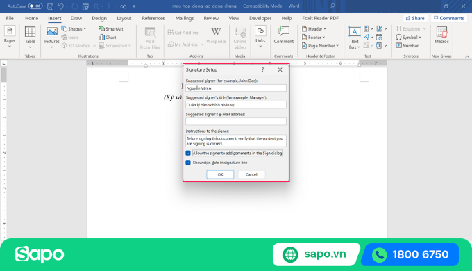 Cách tạo chữ ký điện tử trong Word
