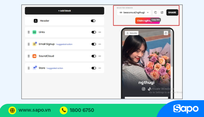 cách gắn link vào tiểu sử tiktok